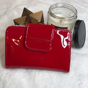 Adrienne Vittadini shiny red wallet.